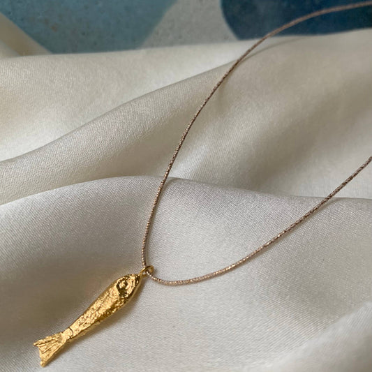 Ablette Fish Necklace on Lurex Thread