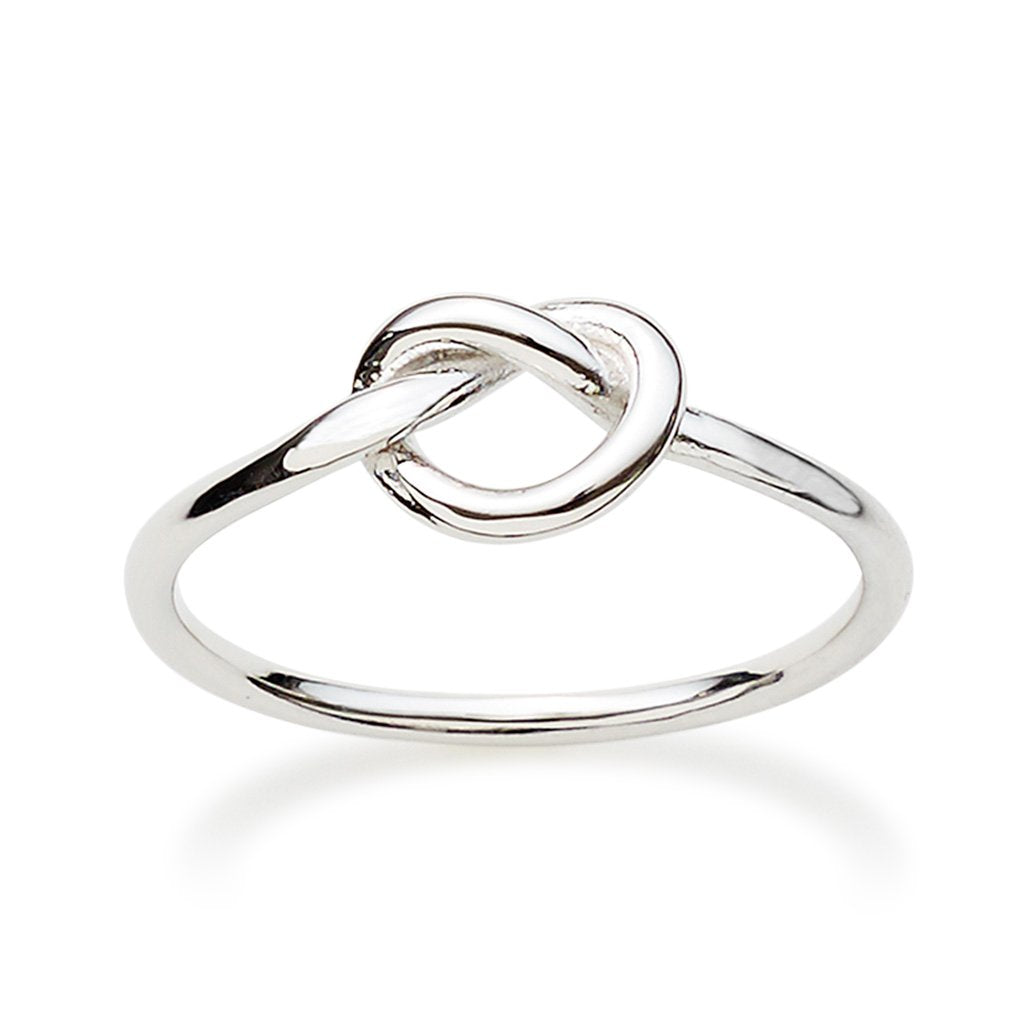 Sterling silver love on sale knot ring